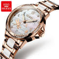 Femmes Montre Top Marque OLEVS Lovey Femmes Montre Mécanique Résistant À L&#39;eau Caractéristique De Mode Diamant Valentine Montres Automatiques